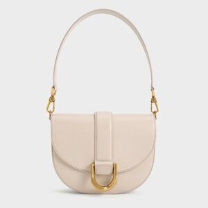 Charles & Keith Gabine Leather Saddle Bag